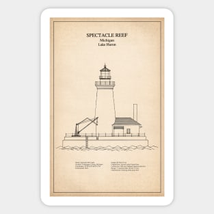 Spectacle Reef Lighthouse - Michigan - SD Sticker